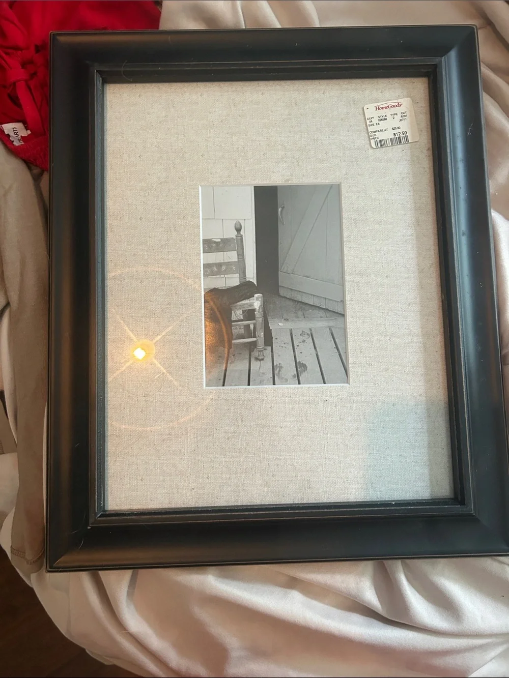 Black Wood Photo Frame with Linen Mat
